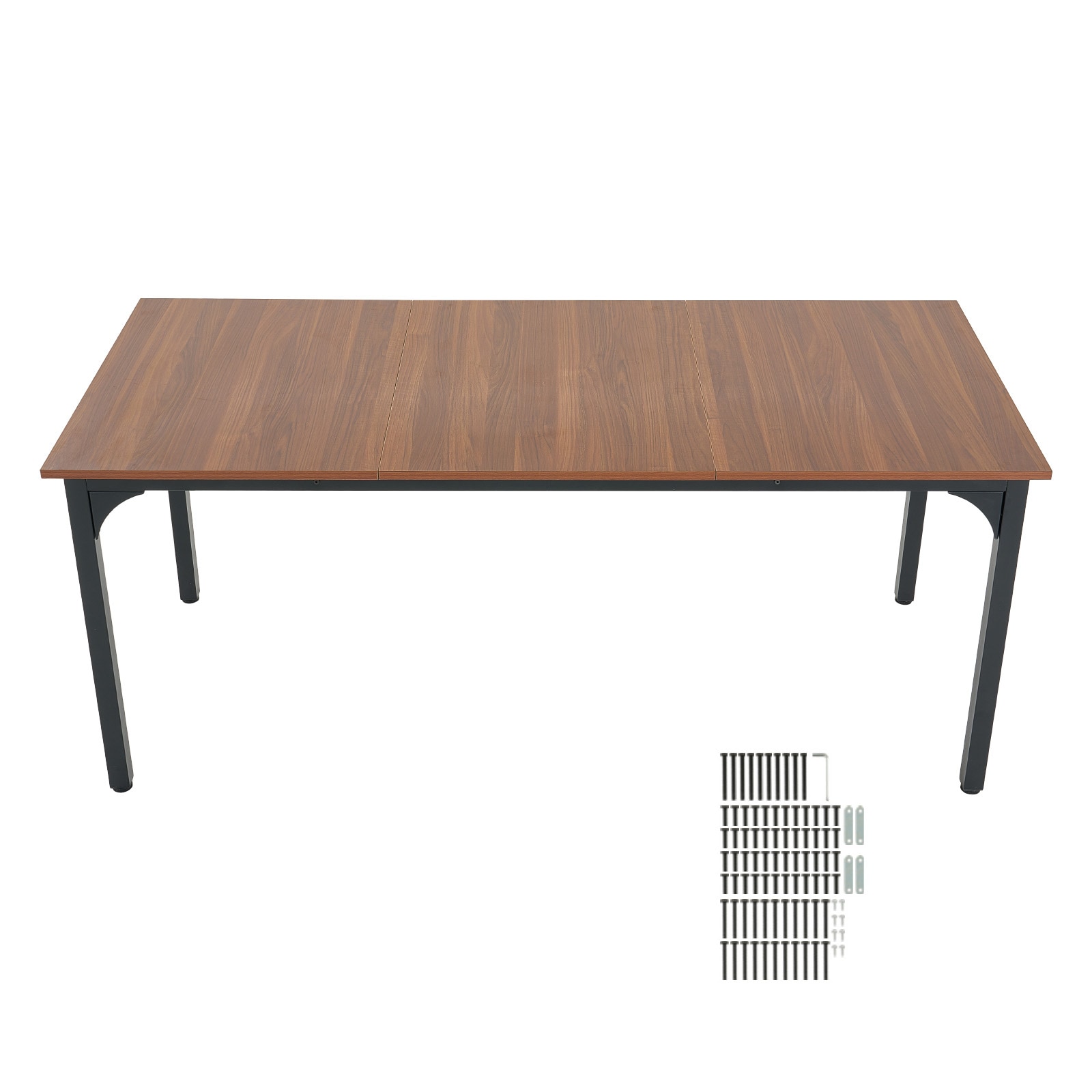 71in Rectangle Dining Table Wood Kitchen Table For 6-8 Person Brown (Only Table)_voghion.com